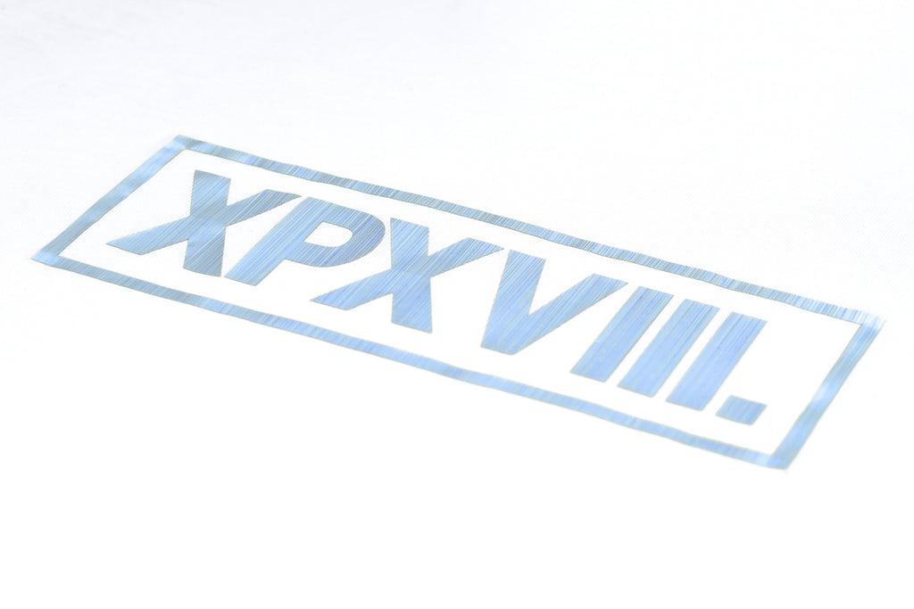 XPX 'LASER PRINT' BOX LOGO WHITE CREW NECK TEE