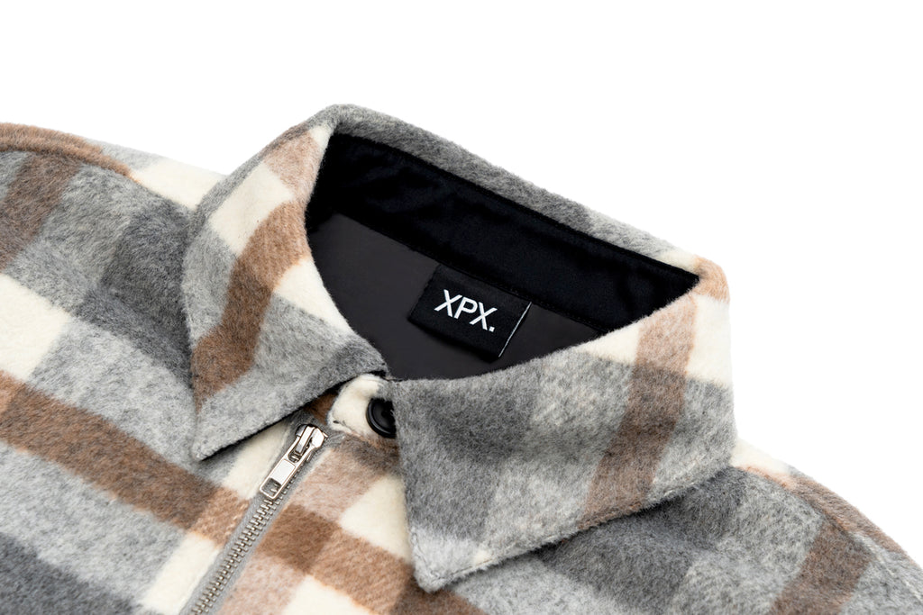 XPX 'HEAVY WOOL' OVER SHIRT (CAMEL & GREY)